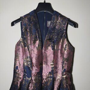 VINCE CAMUTO Metallic Fit & Flare Dress - Black & Pink - Size 8